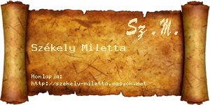 Székely Miletta névjegykártya